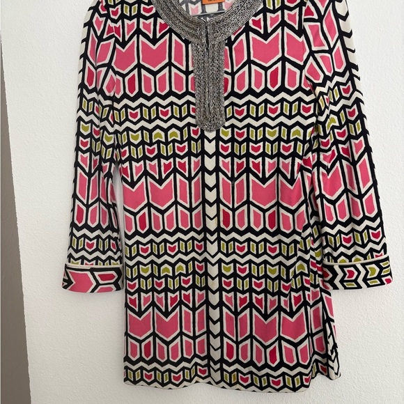 Tory Burch Tops - Tory Burch Pink and Green Geometric Top